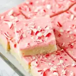 Delicious peppermint sugar cookie bars decorated for the holidays