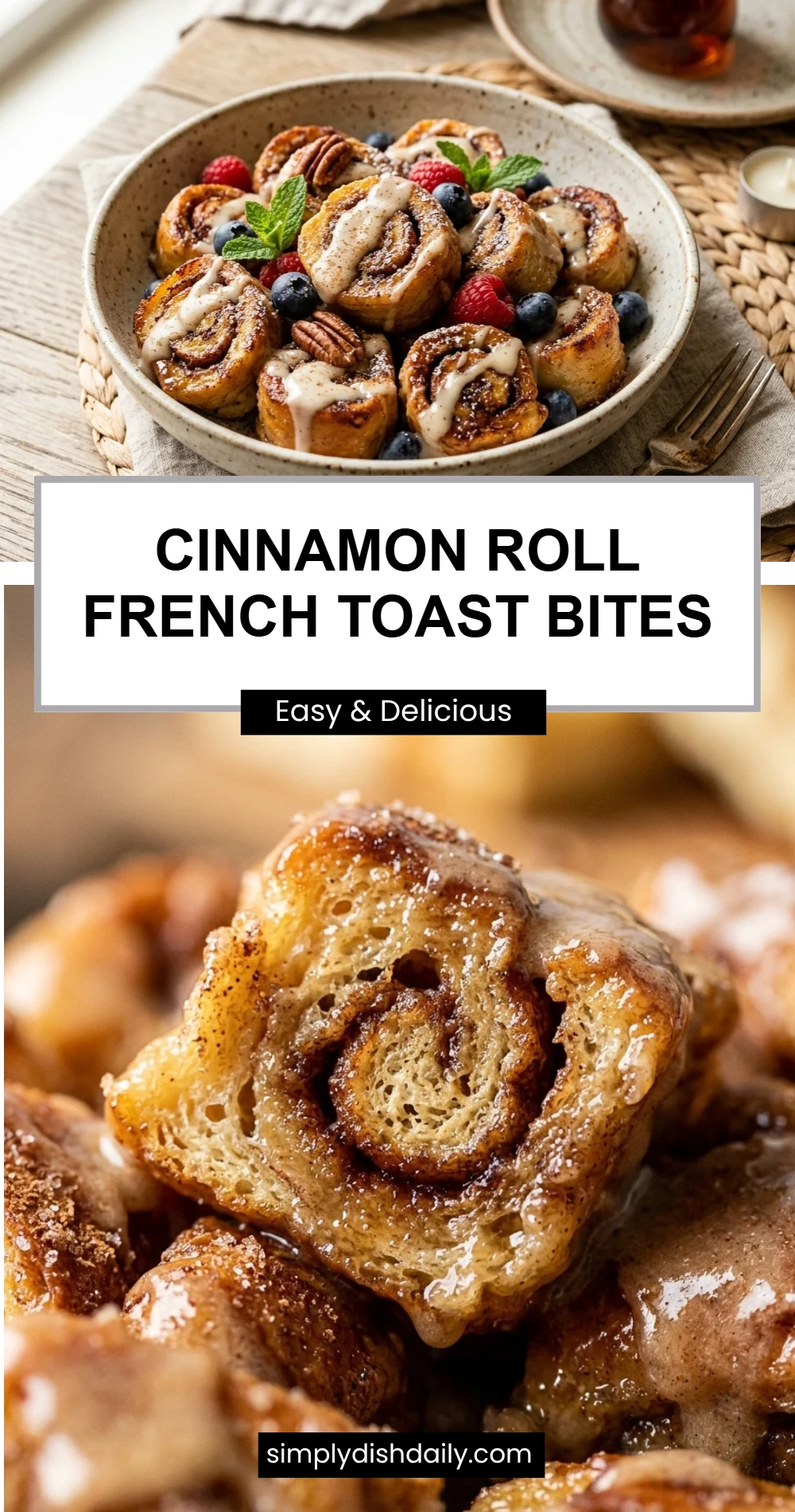 Cinnamon Roll French Toast Bites