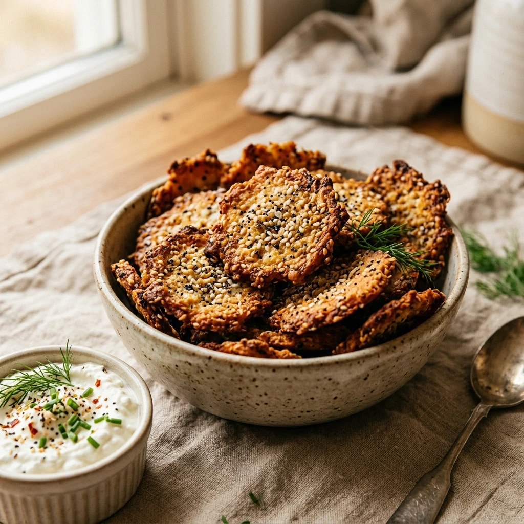 Cottage Cheese Everything Bagel Chips