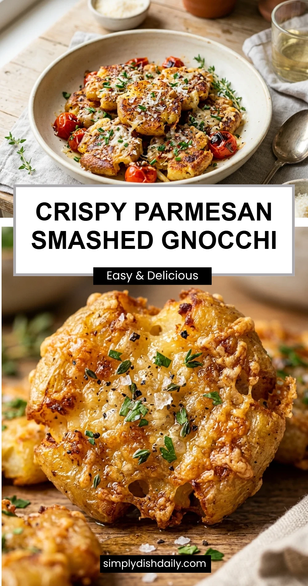Crispy Parmesan Smashed Gnocchi