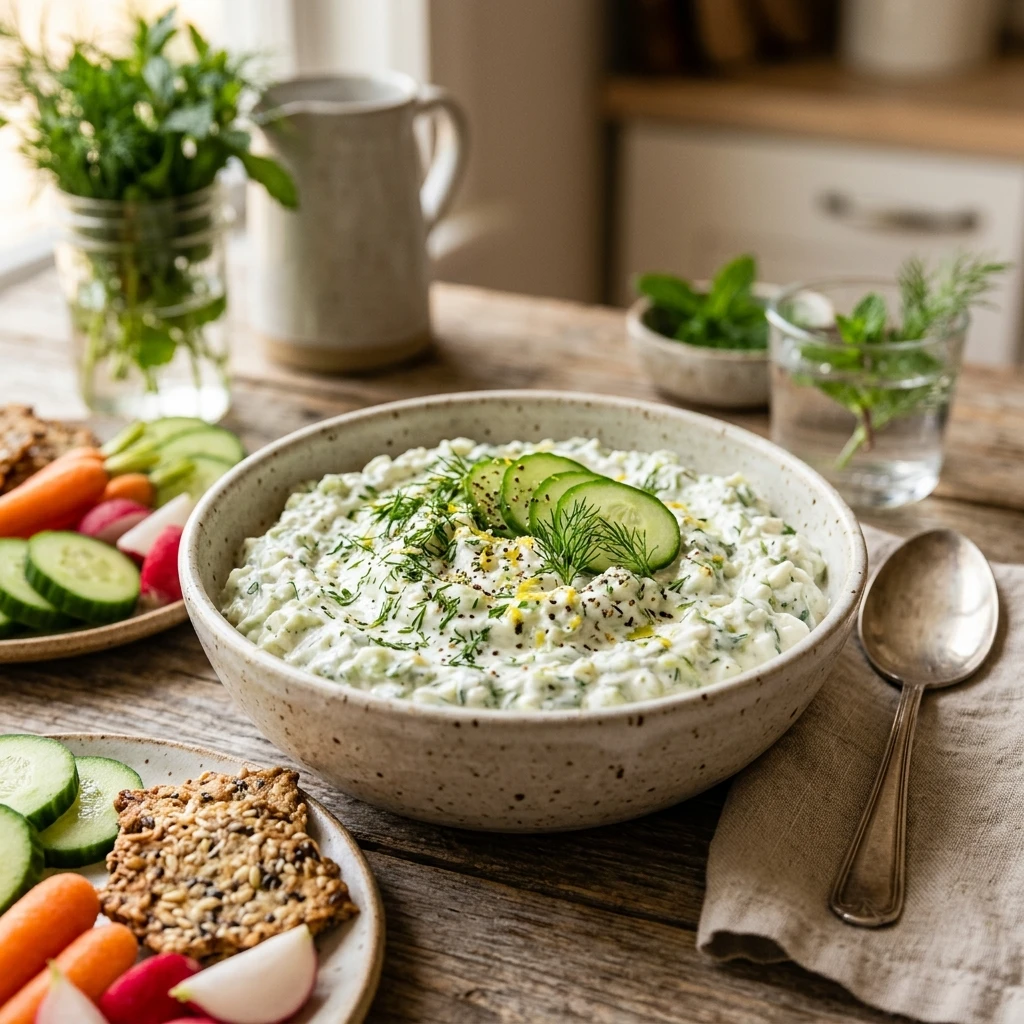 Cucumber Dill Cottage Cheese Dip