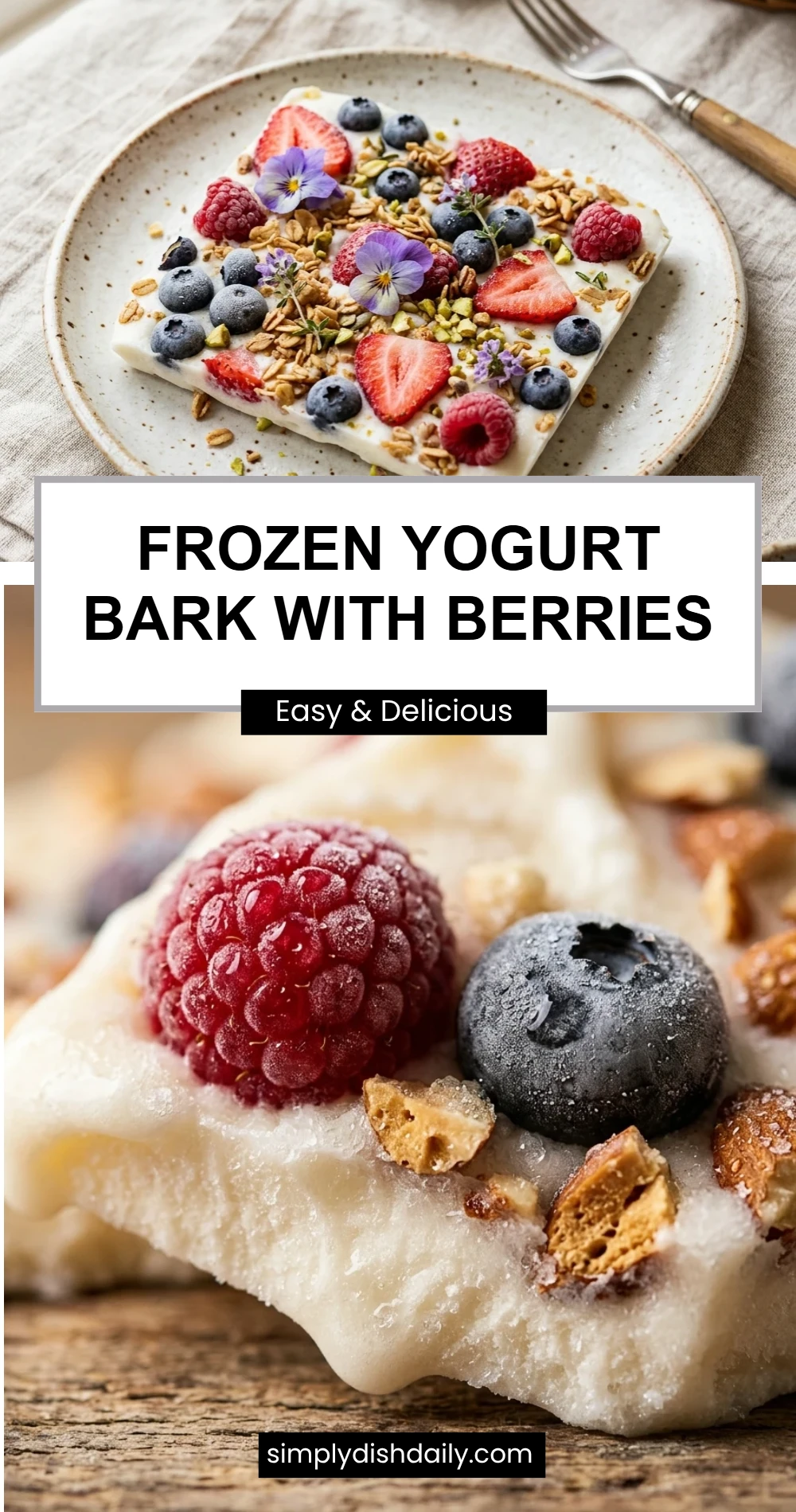 Frozen Yogurt Bark With Berries