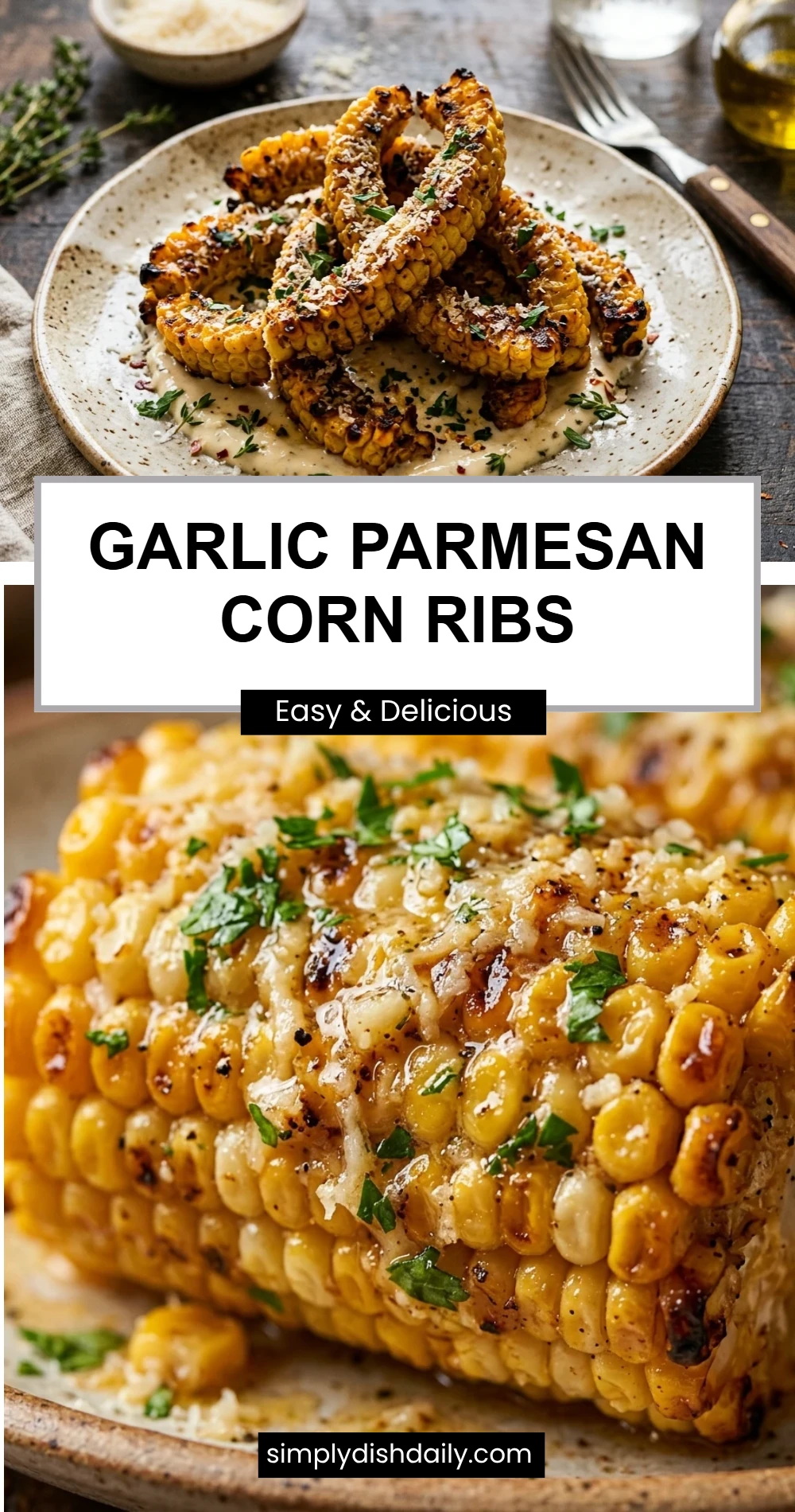 Garlic Parmesan Corn Ribs