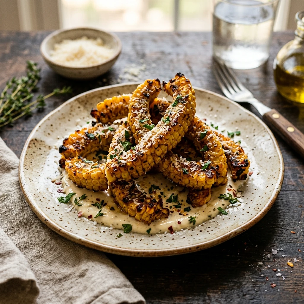 Garlic Parmesan Corn Ribs