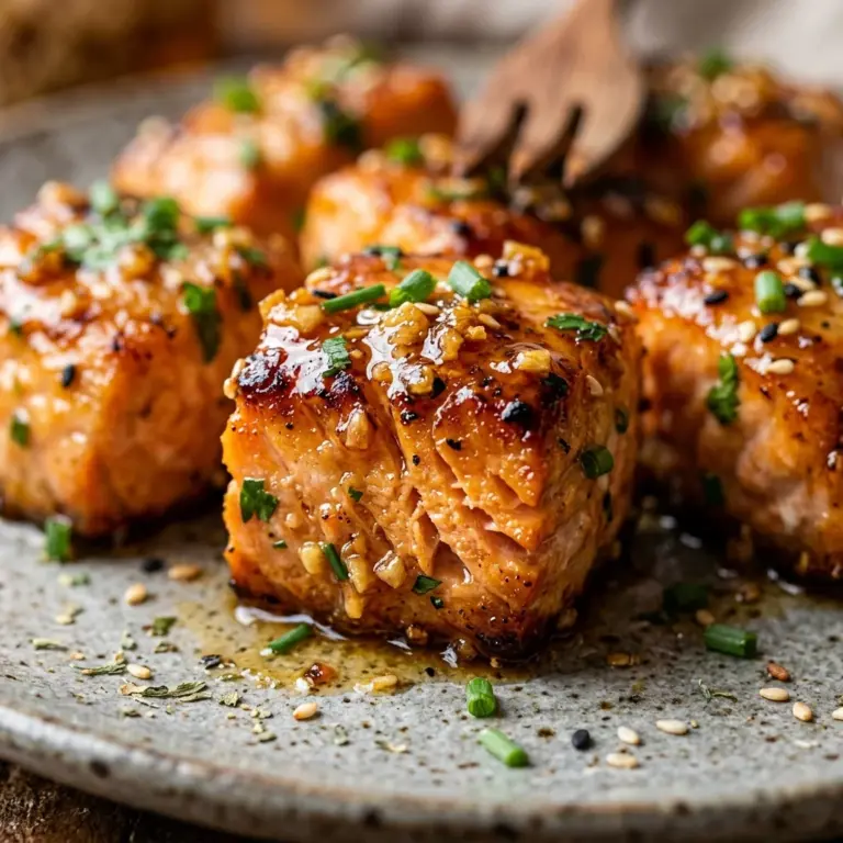 Honey Garlic Air Fryer Salmon Bites