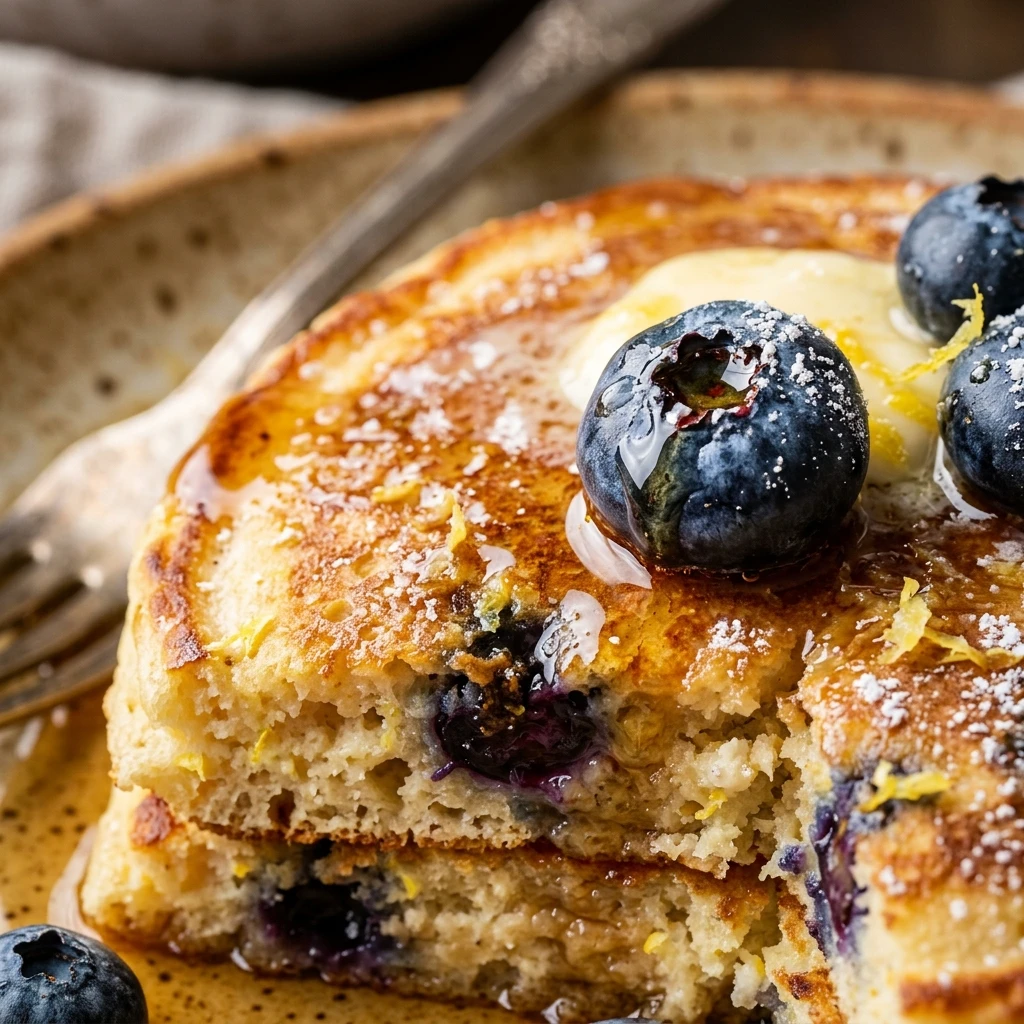 Lemon Blueberry Ricotta Pancakes