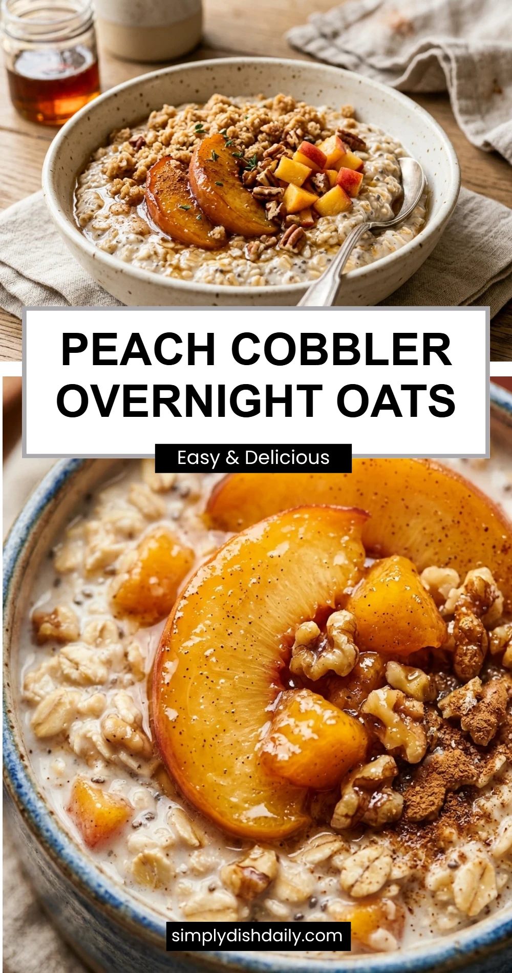Peach Cobbler Overnight Oats