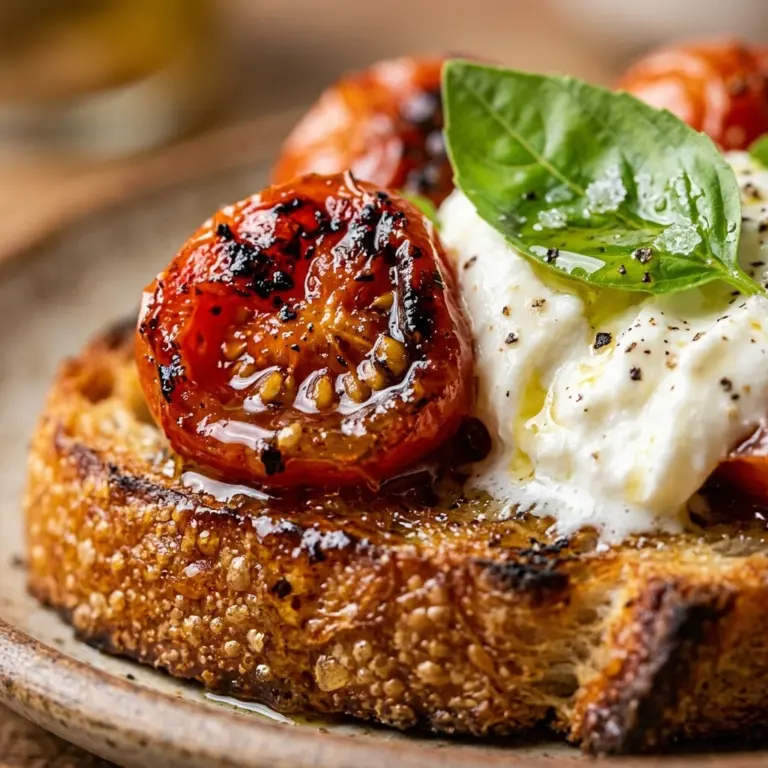 Roasted Tomato Basil Burrata Toast