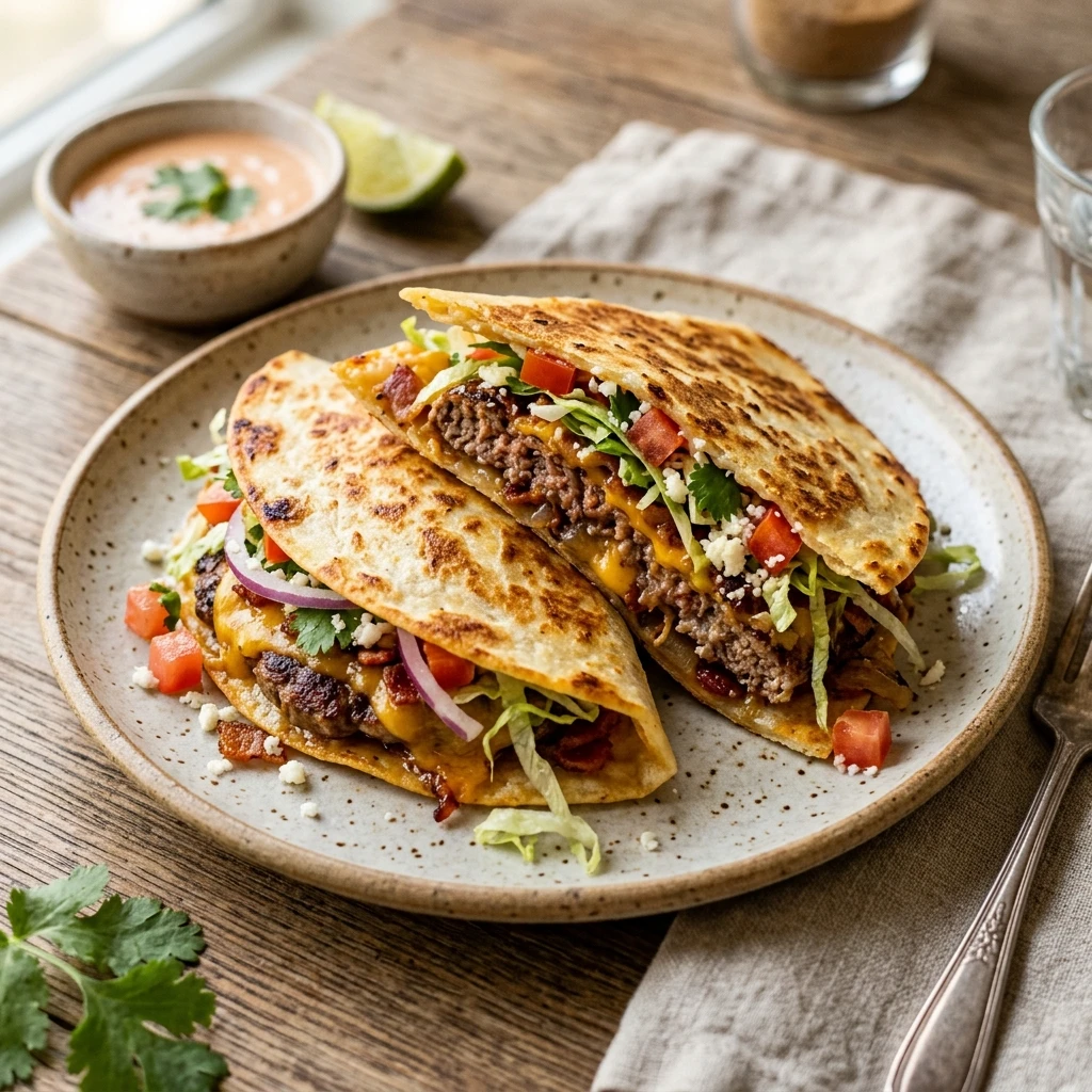 Smash Taco Burger Quesadilla
