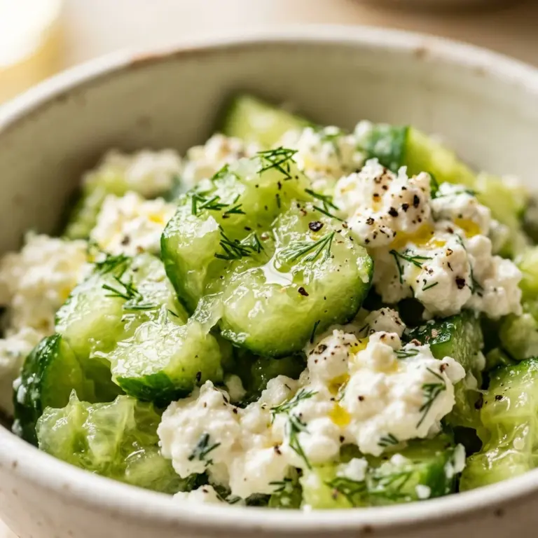 Smashed Cucumber Cottage Cheese Salad