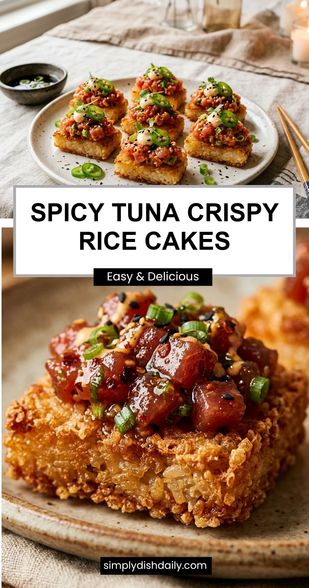 Spicy Tuna Crispy Rice Cakes