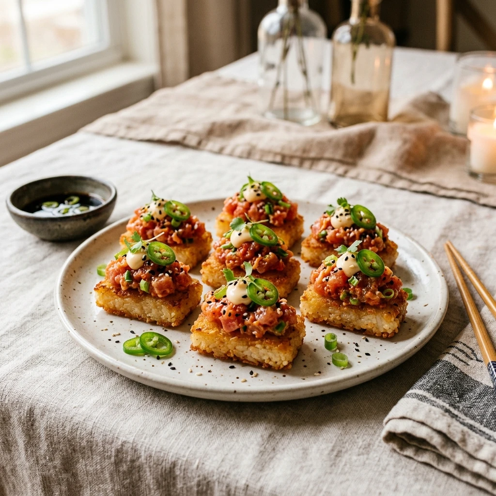 Spicy Tuna Crispy Rice Cakes