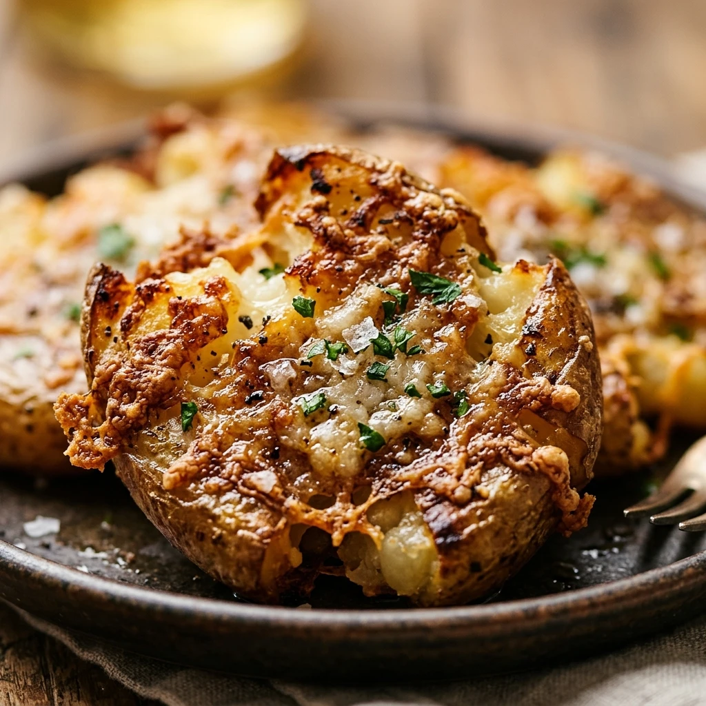 Viral Smashed Parmesan Potatoes