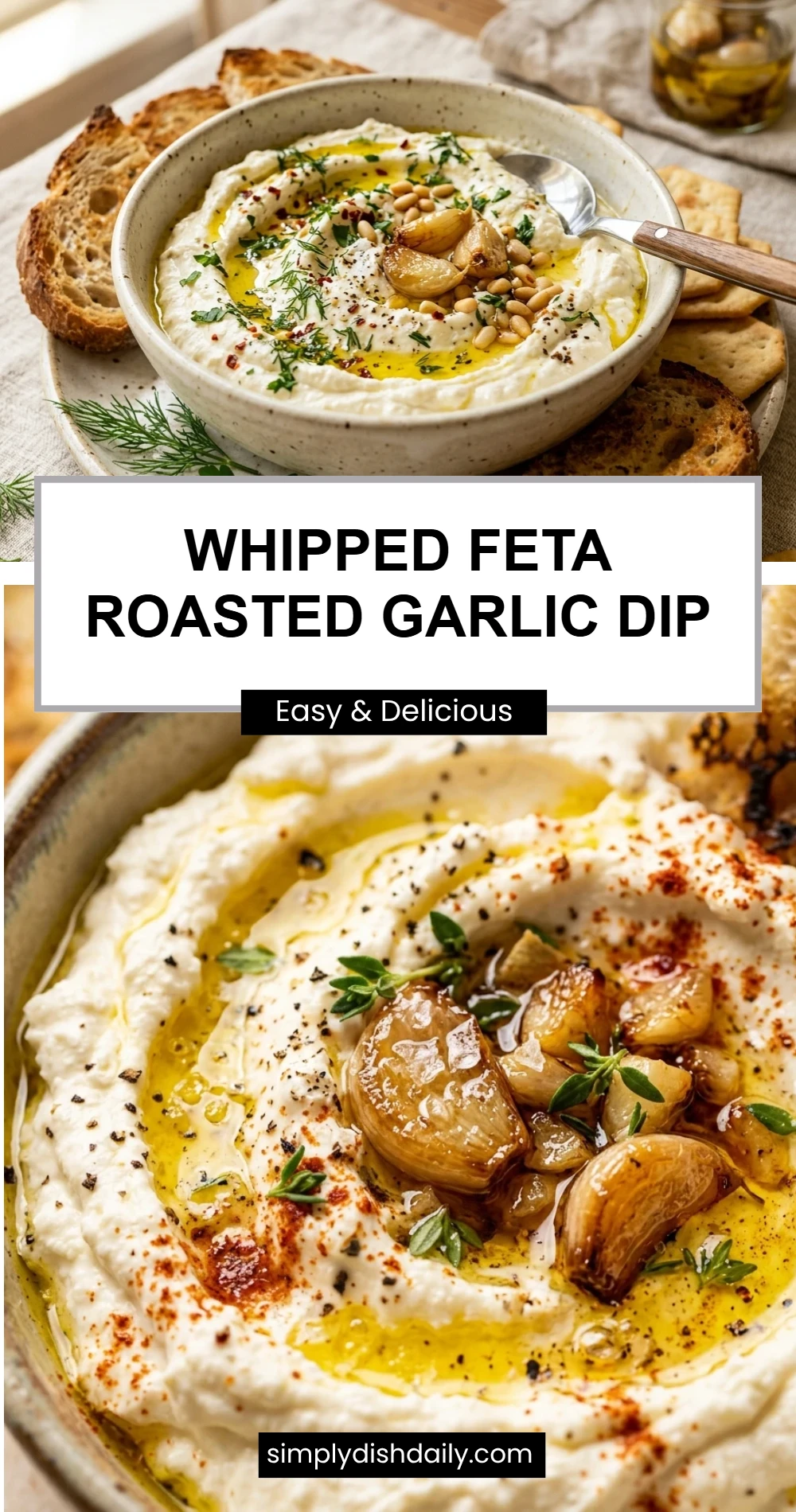 Whipped Feta Roasted Garlic Dip