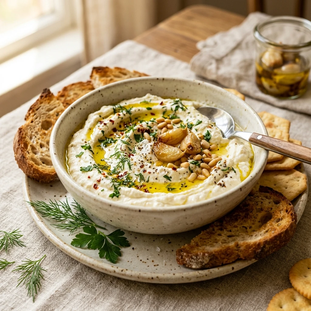 Whipped Feta Roasted Garlic Dip