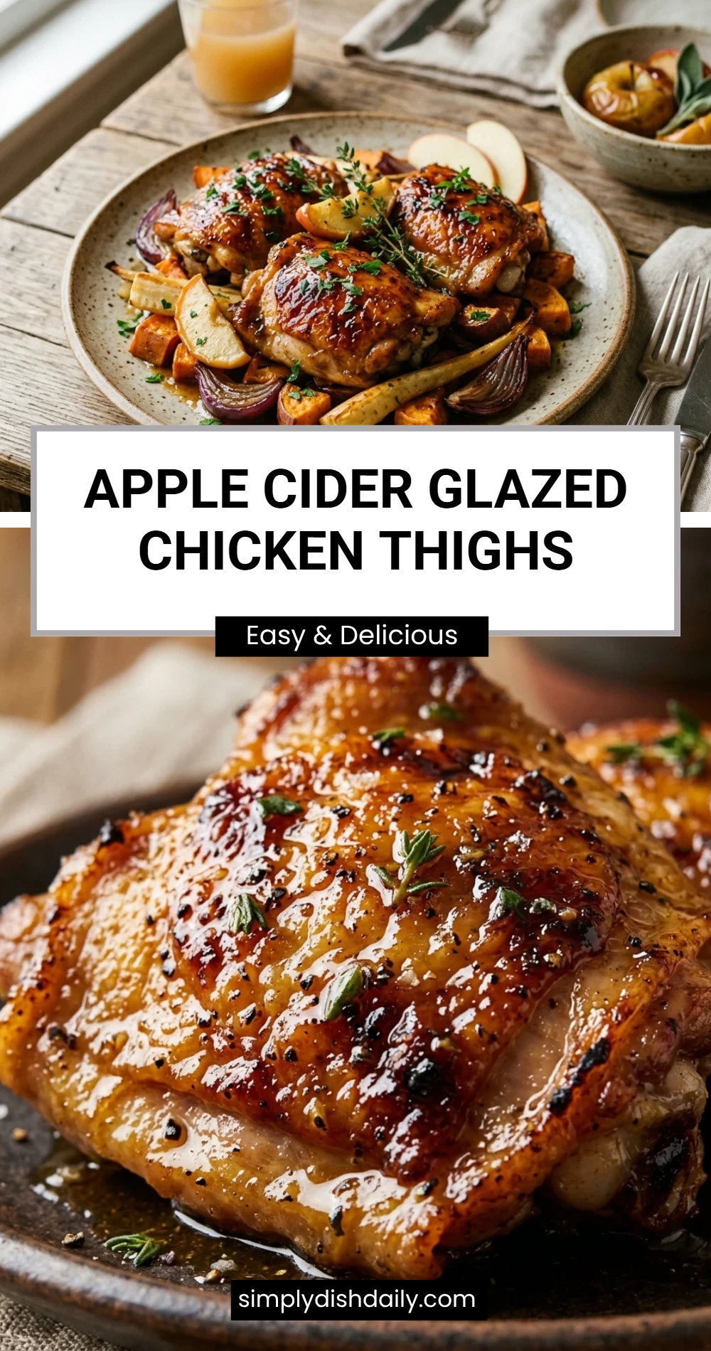 Apple Cider Glazed Chicken Thighs