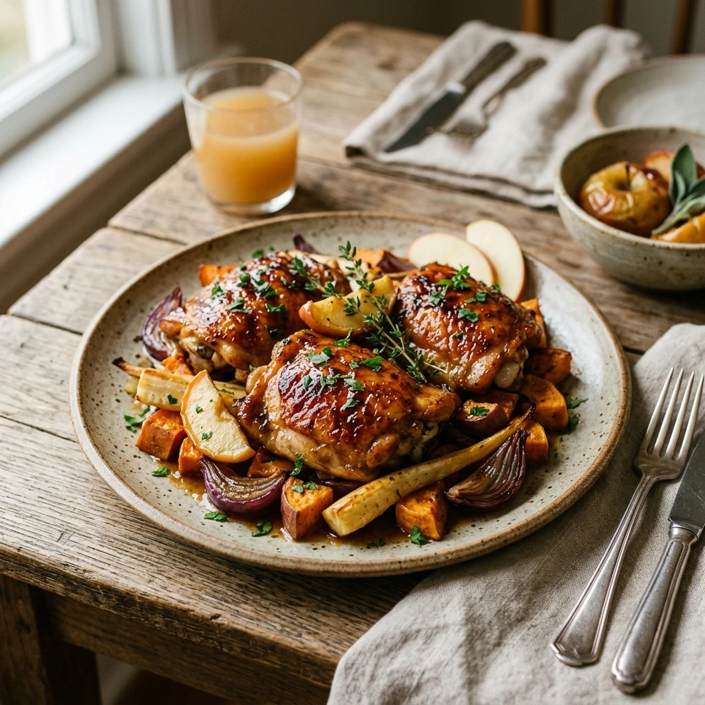 Apple Cider Glazed Chicken Thighs