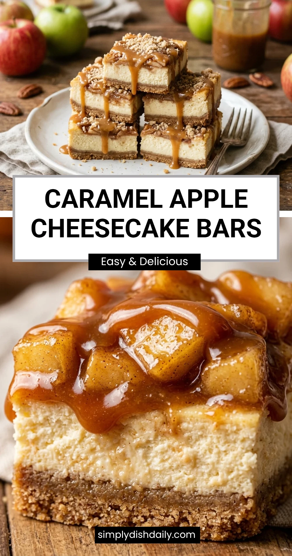 Caramel Apple Cheesecake Bars