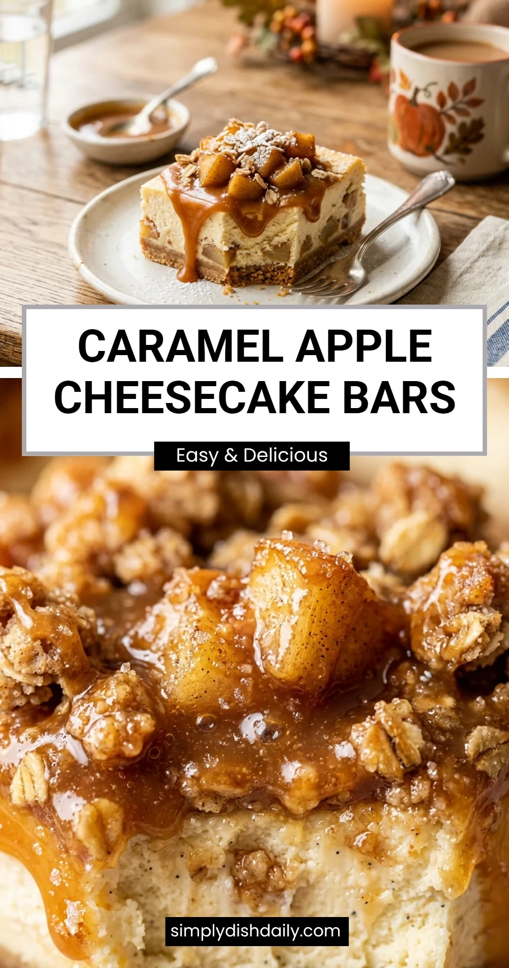Caramel Apple Cheesecake Bars