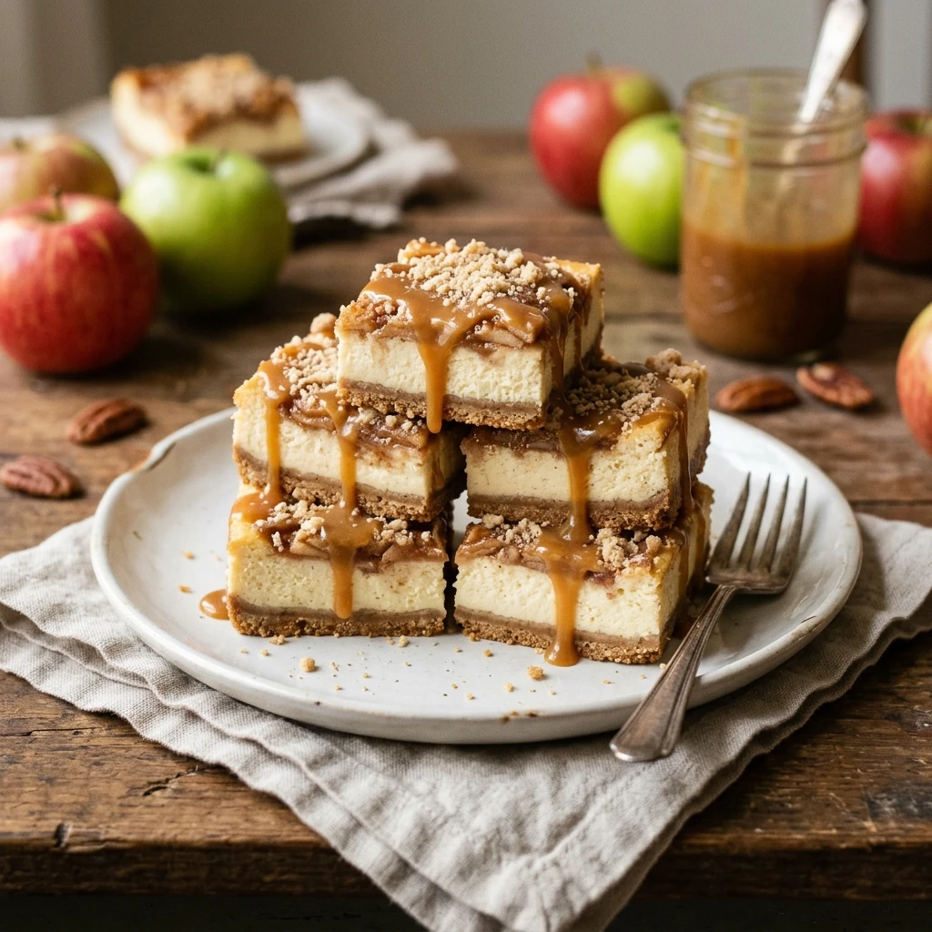 Caramel Apple Cheesecake Bars
