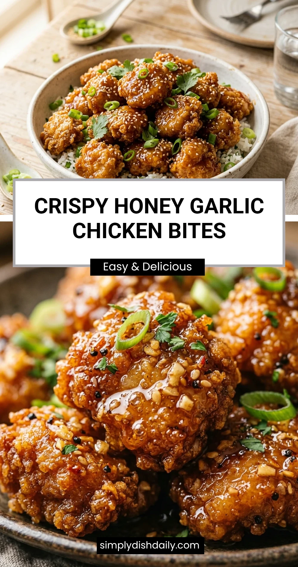 Crispy Honey Garlic Chicken Bites