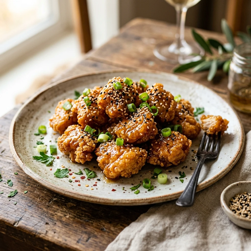 Crispy Honey Garlic Chicken Bites