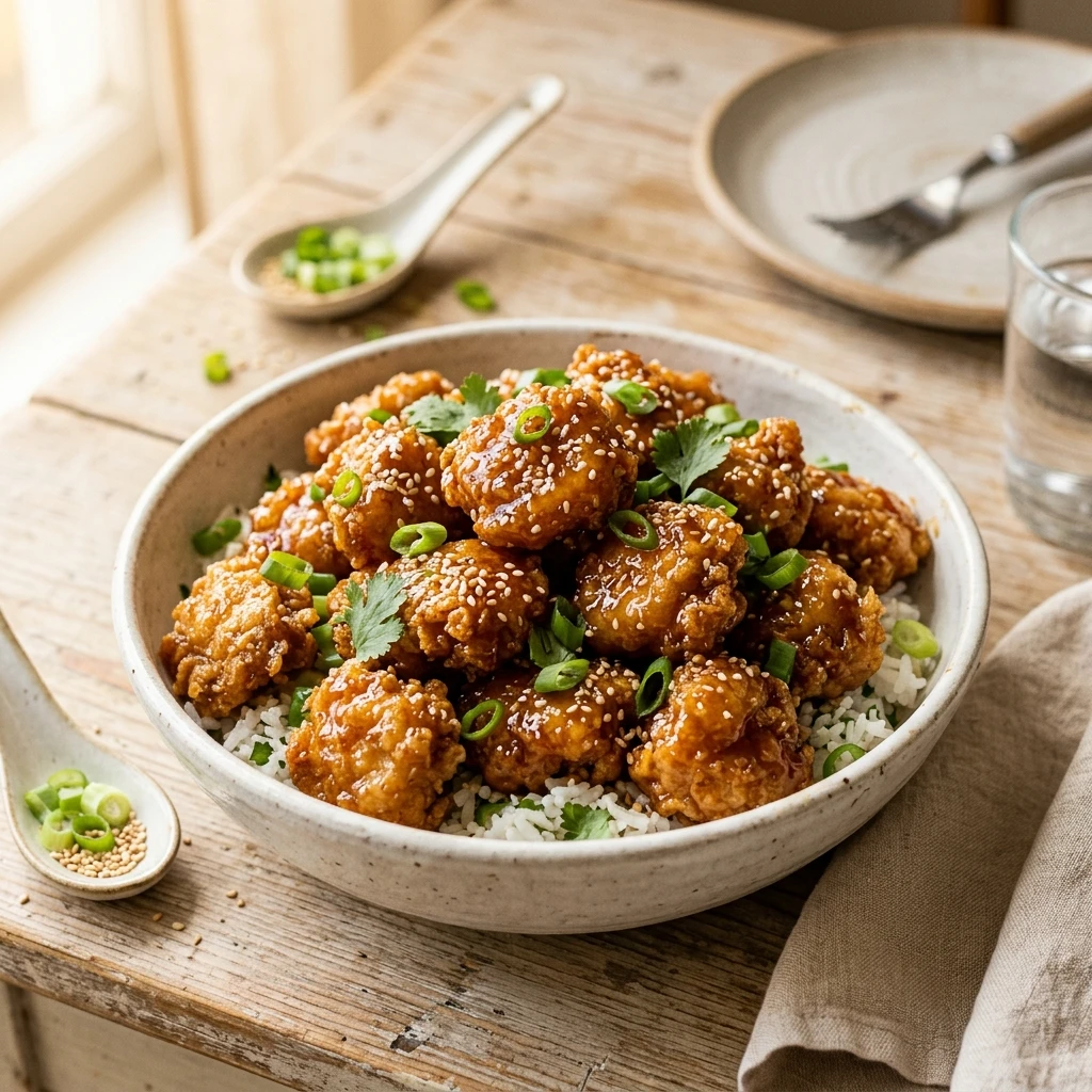 Crispy Honey Garlic Chicken Bites