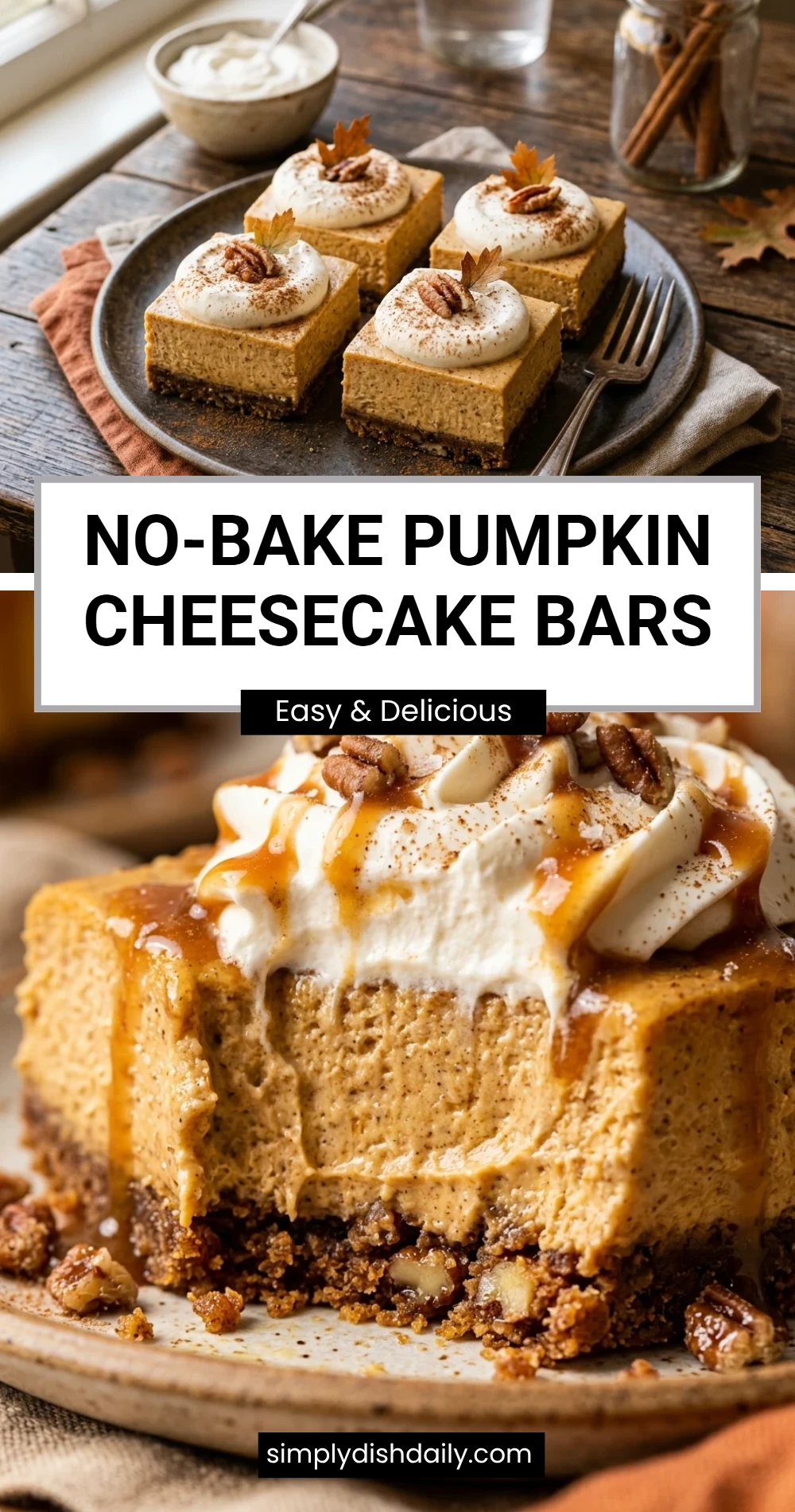 No-Bake Pumpkin Cheesecake Bars