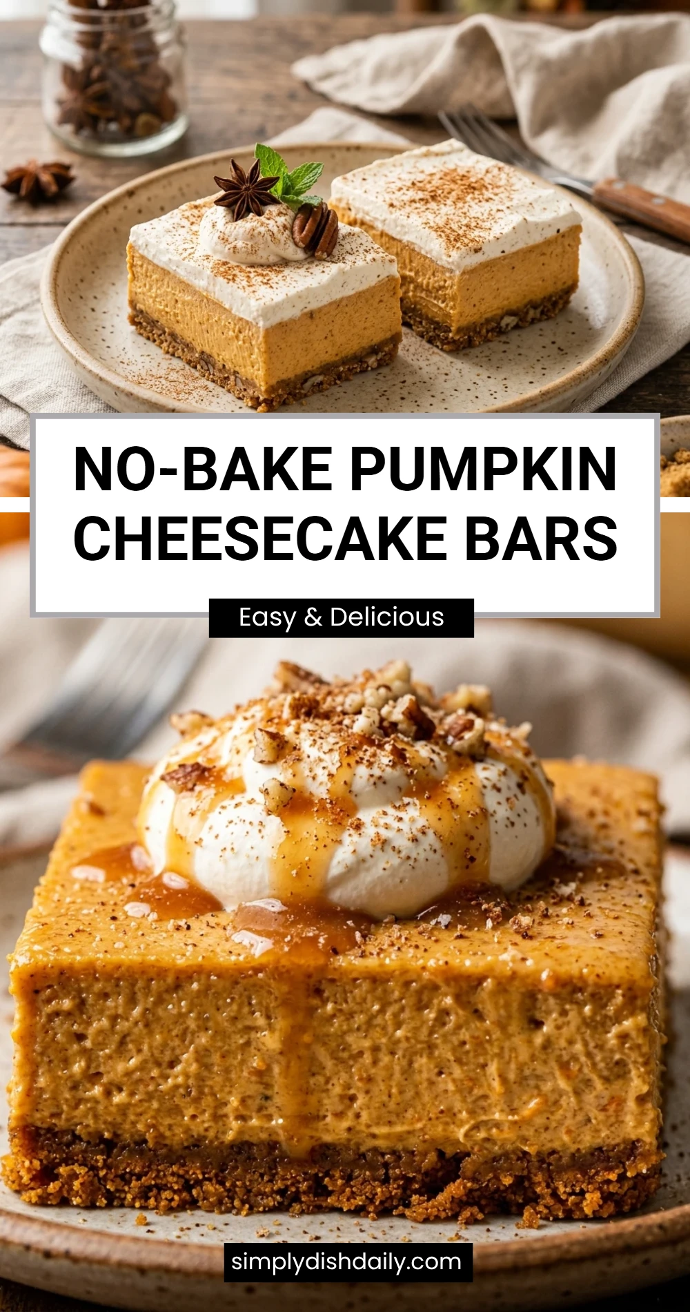 No-Bake Pumpkin Cheesecake Bars