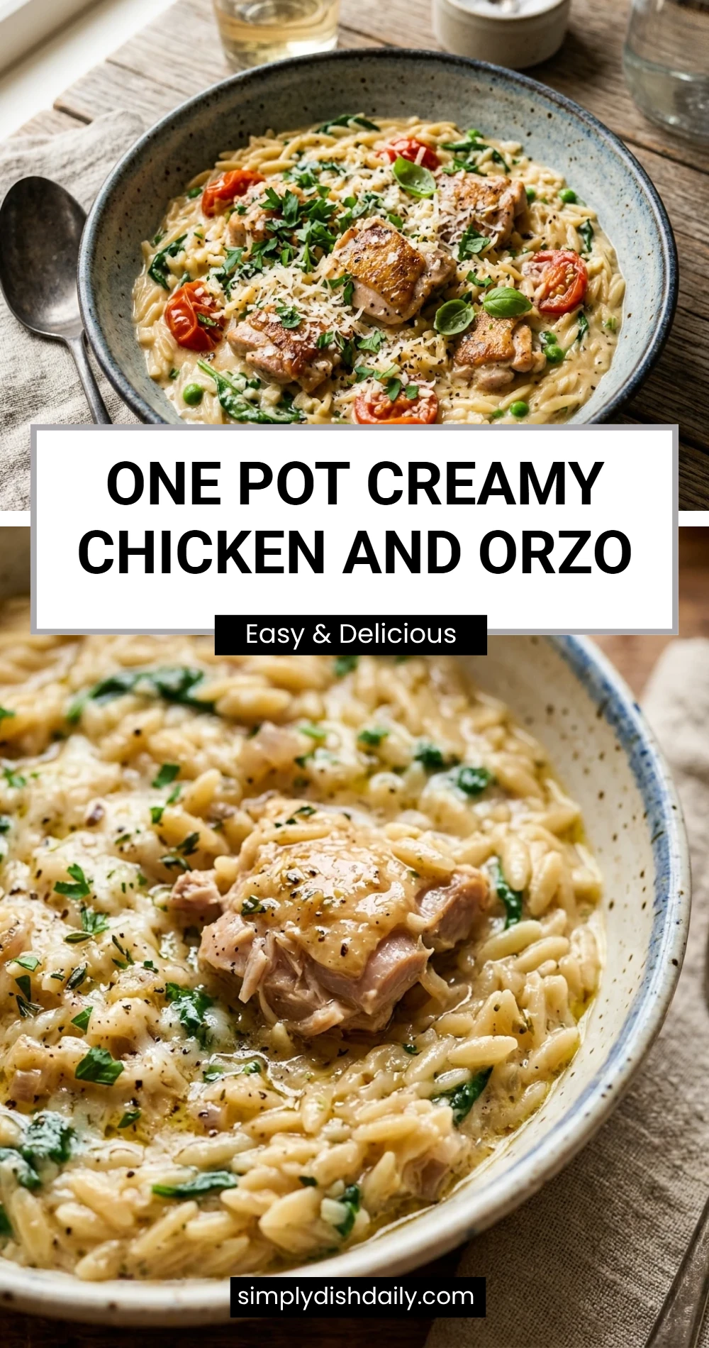 One Pot Creamy Chicken And Orzo