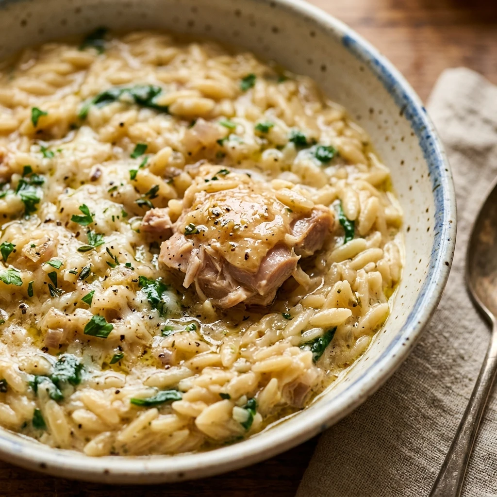 One Pot Creamy Chicken And Orzo