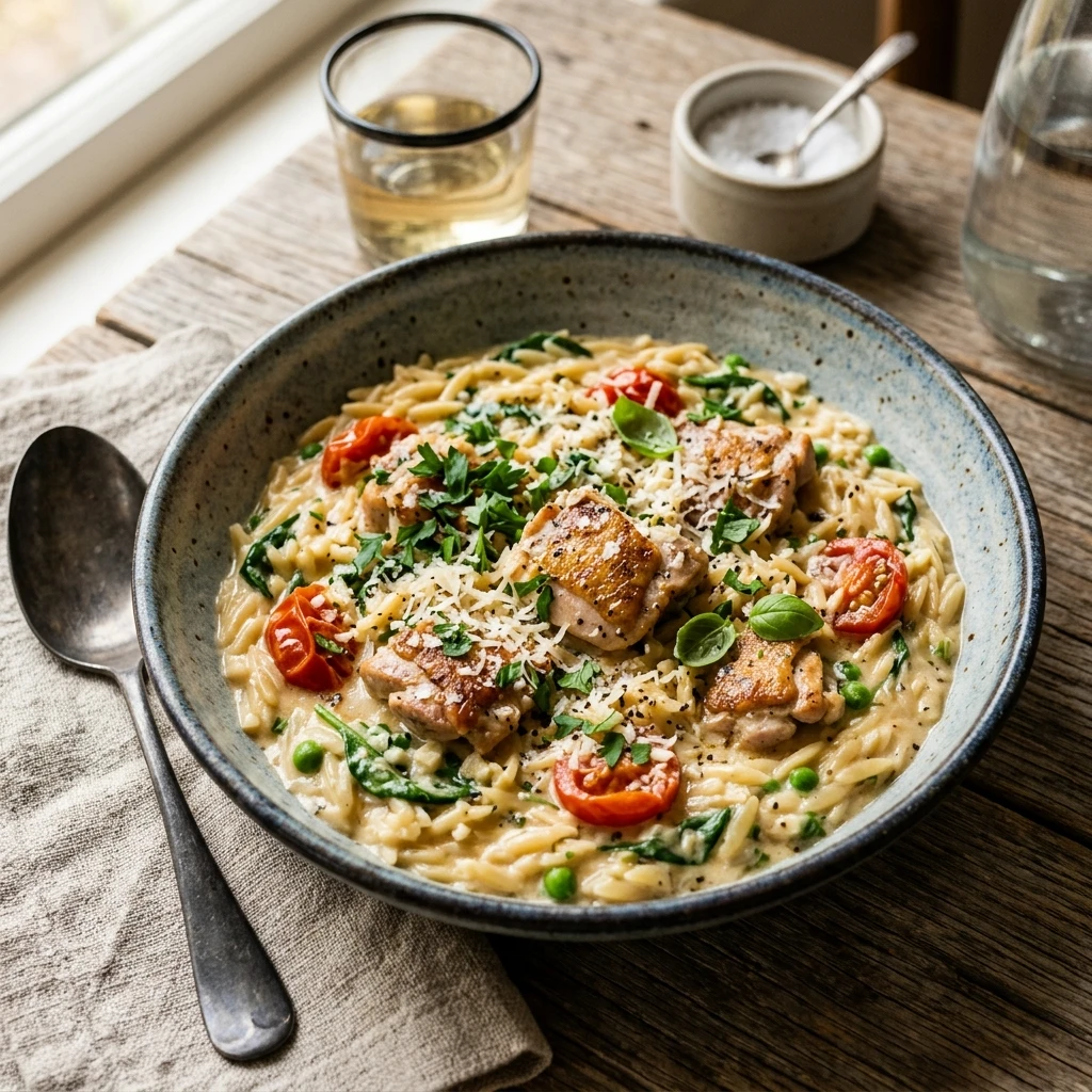 One Pot Creamy Chicken And Orzo