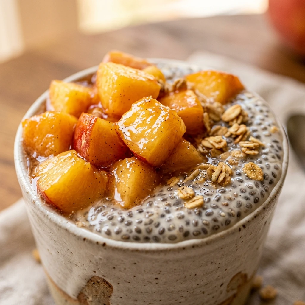 Peach Chia Pudding Parfait