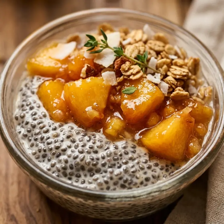 Peach Chia Pudding Parfait