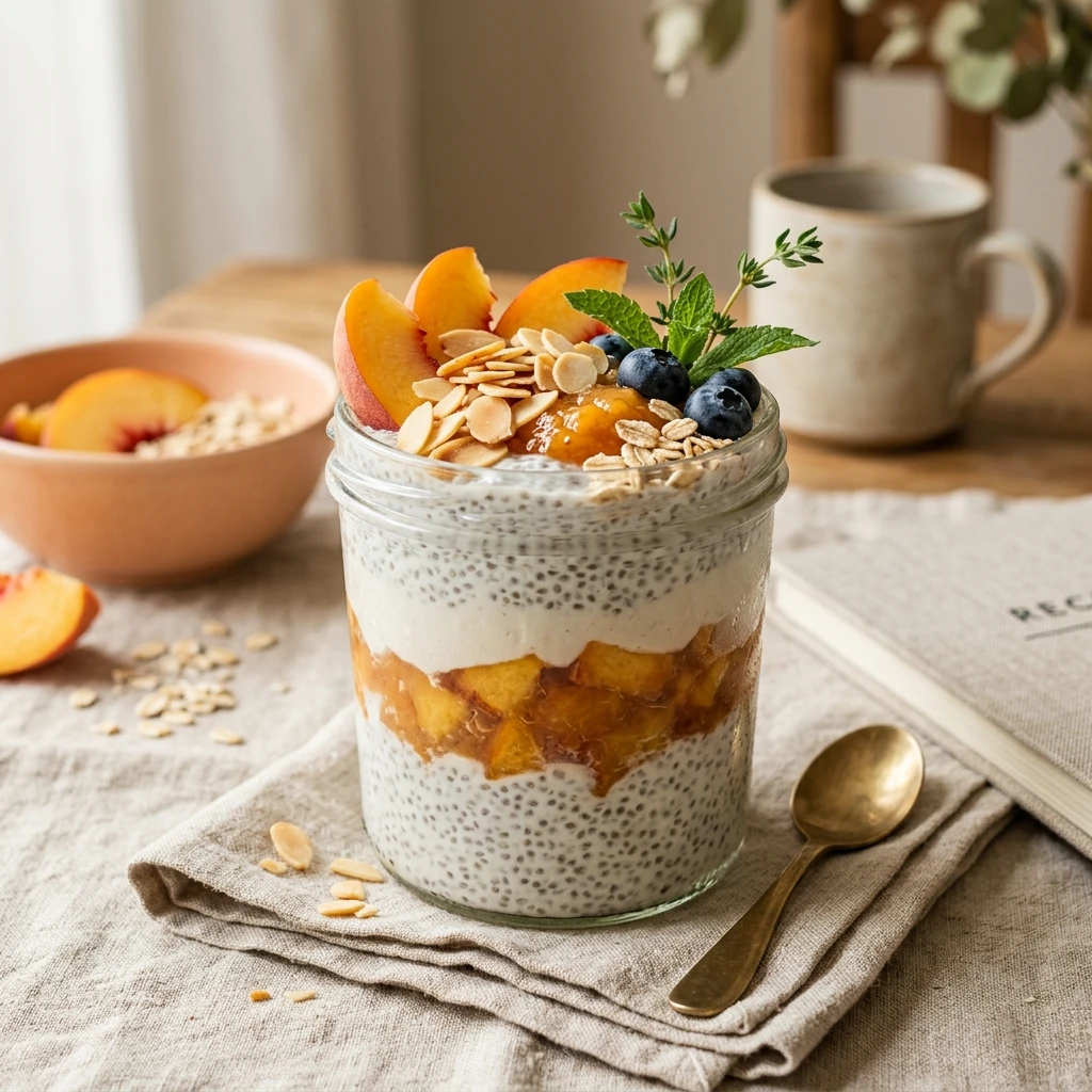 Peach Chia Pudding Parfait