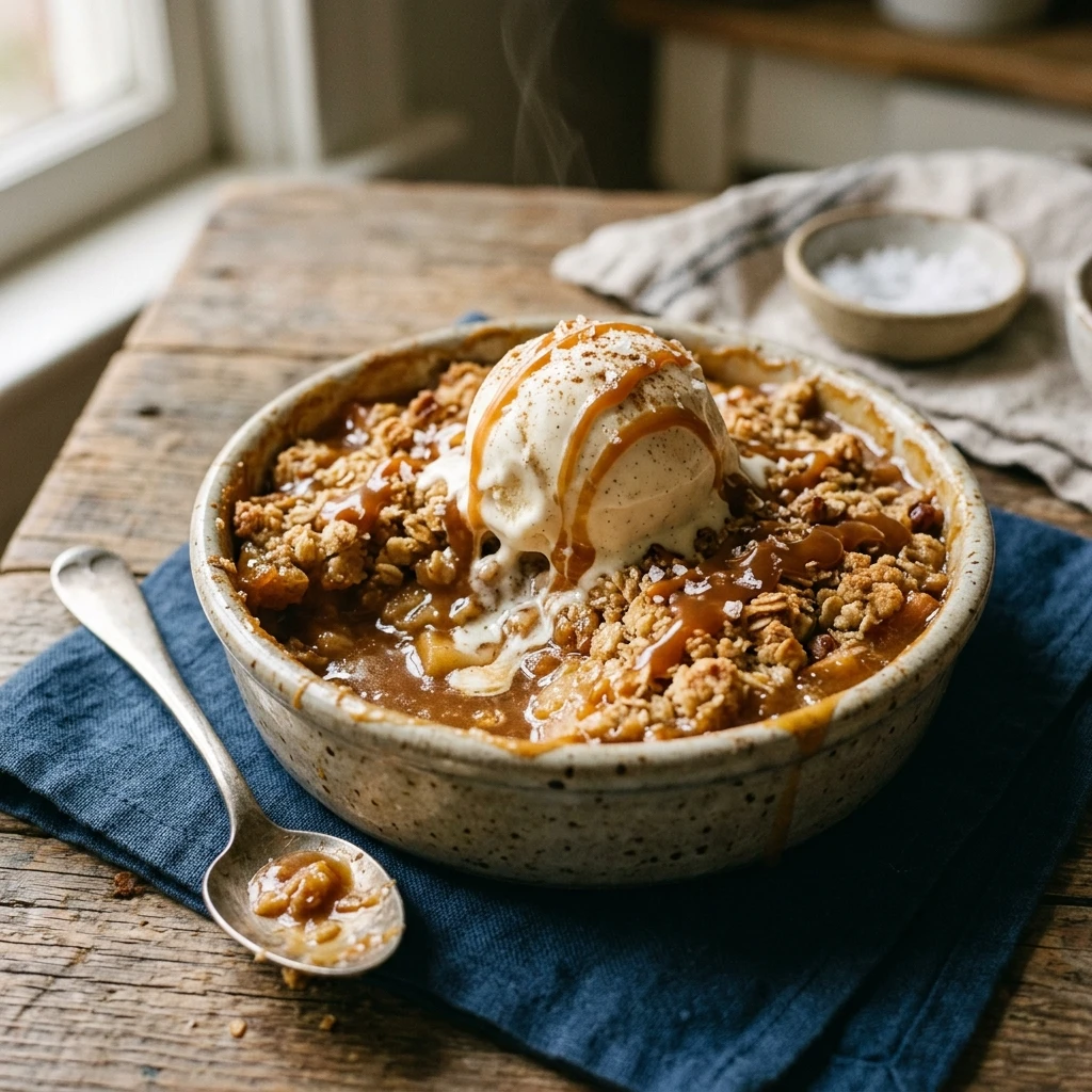 Salted Caramel Apple Crisp