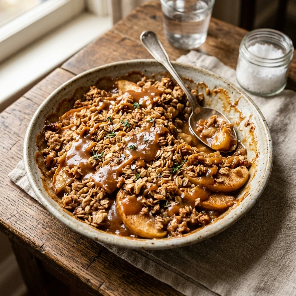 Salted Caramel Apple Crisp