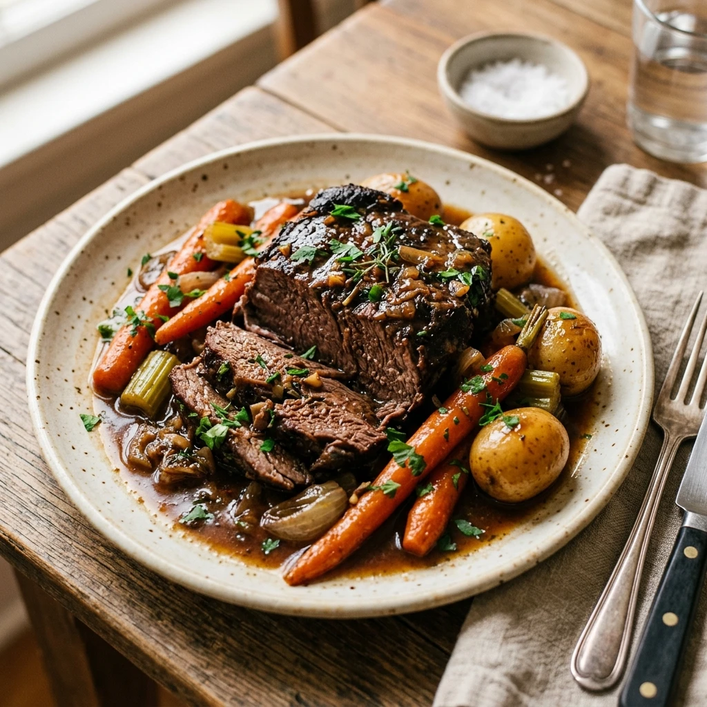 Slow Cooker Pot Roast With Carrots