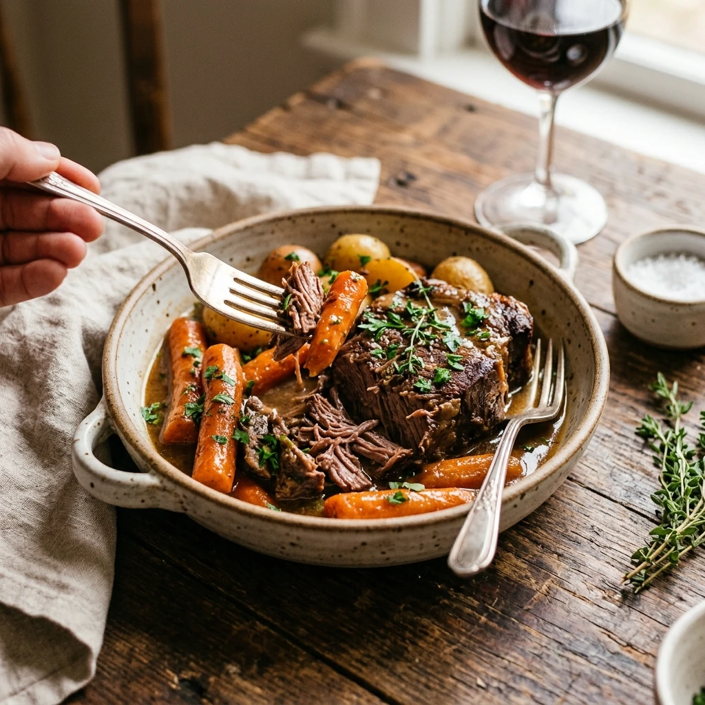 Slow Cooker Pot Roast With Carrots
