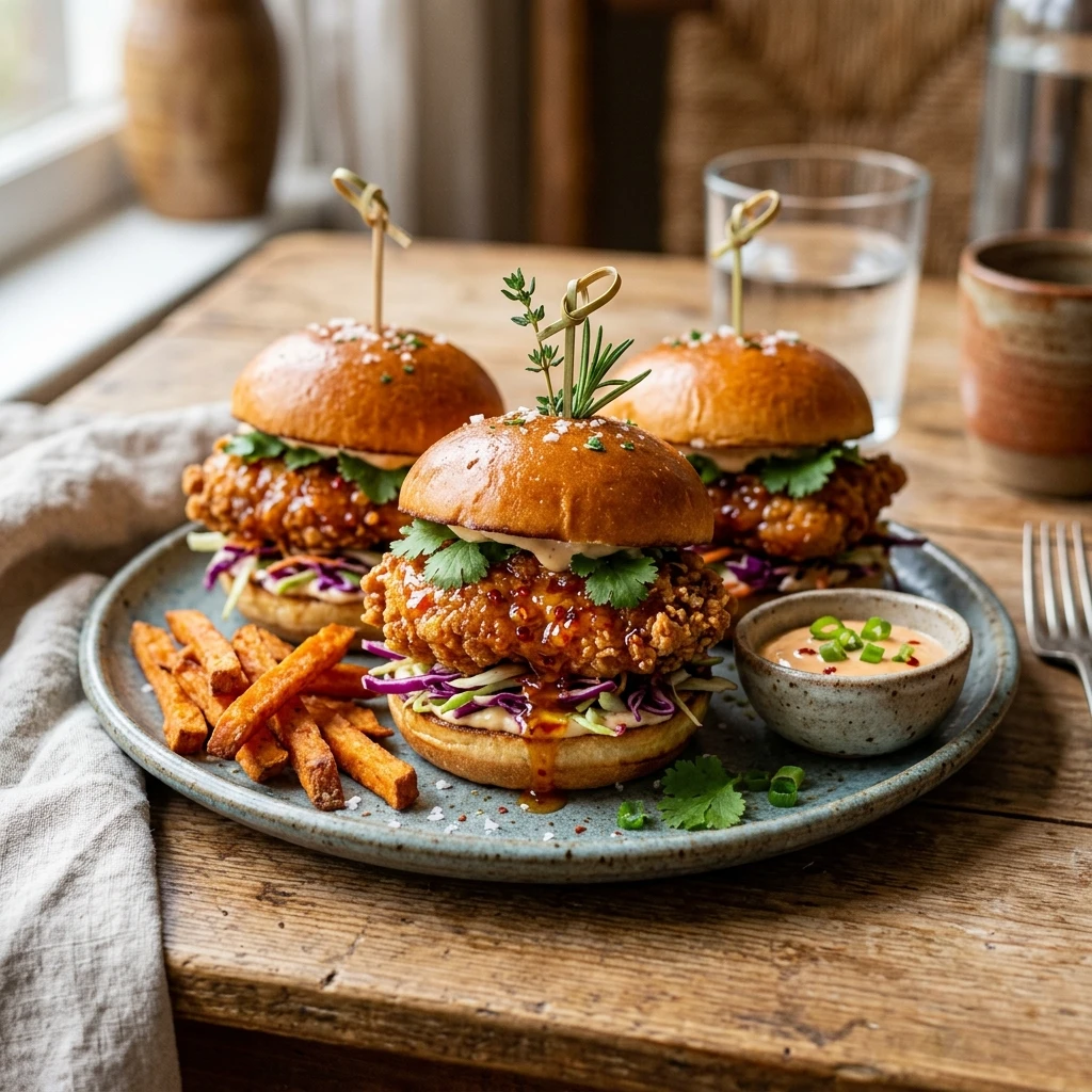 Spicy Honey Chicken Sliders