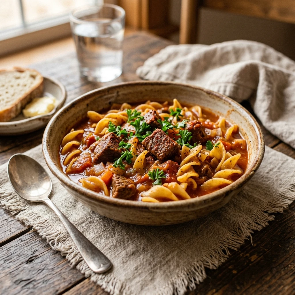 Amish Beef And Noodle Goulash Recipe
