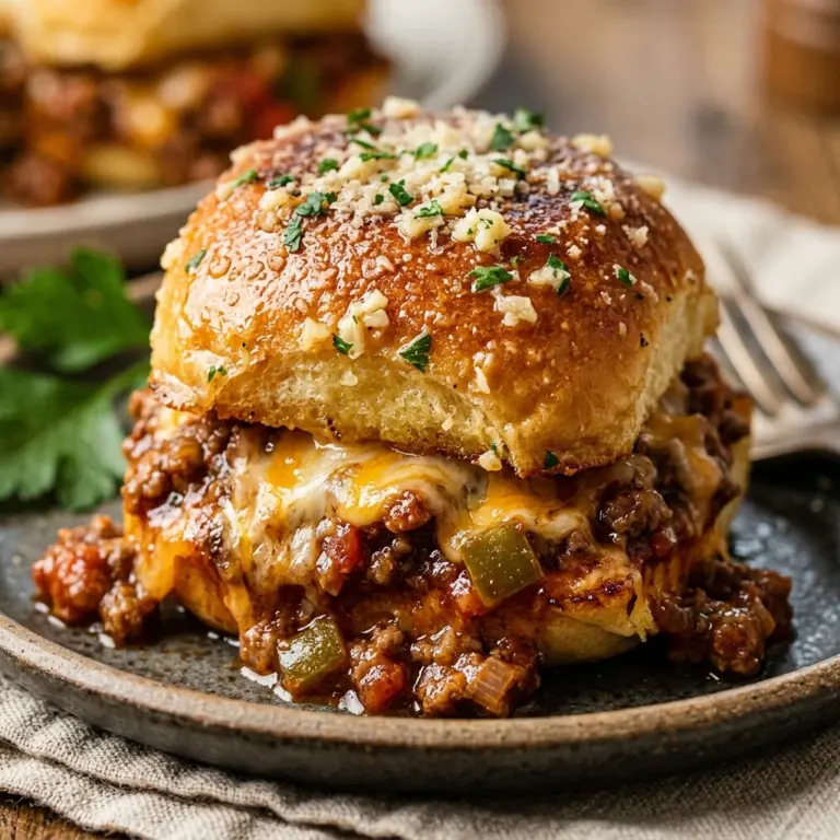 Garlic Parmesan Toasted Sloppy Joe Sliders Recipe