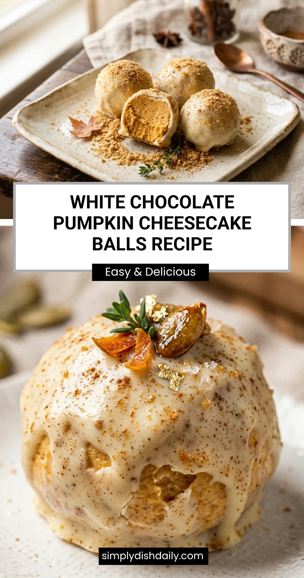 White Chocolate Pumpkin Cheesecake Balls Recipe