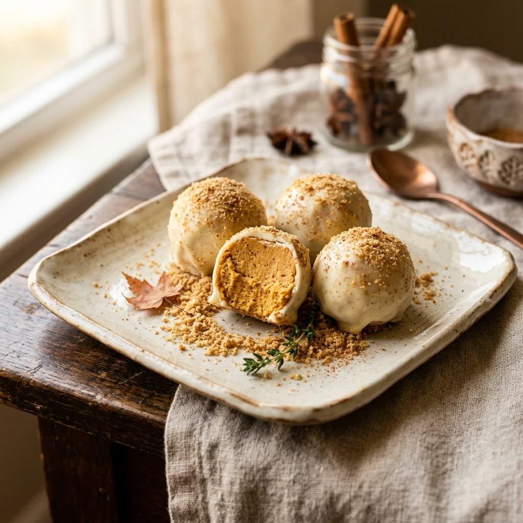 White Chocolate Pumpkin Cheesecake Balls Recipe